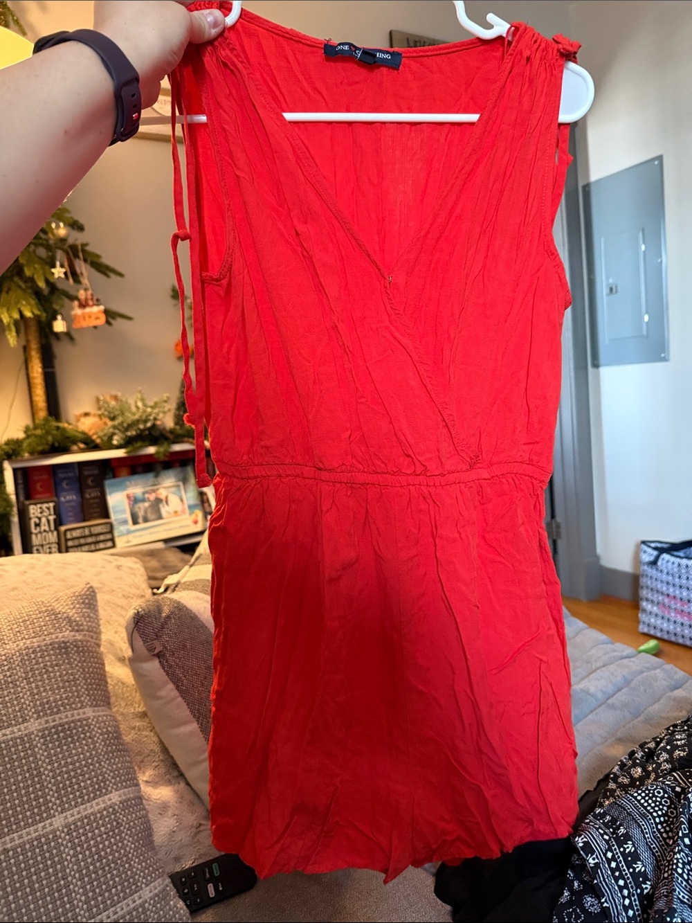 one clothing Red Sleeveless V-Neck Romper